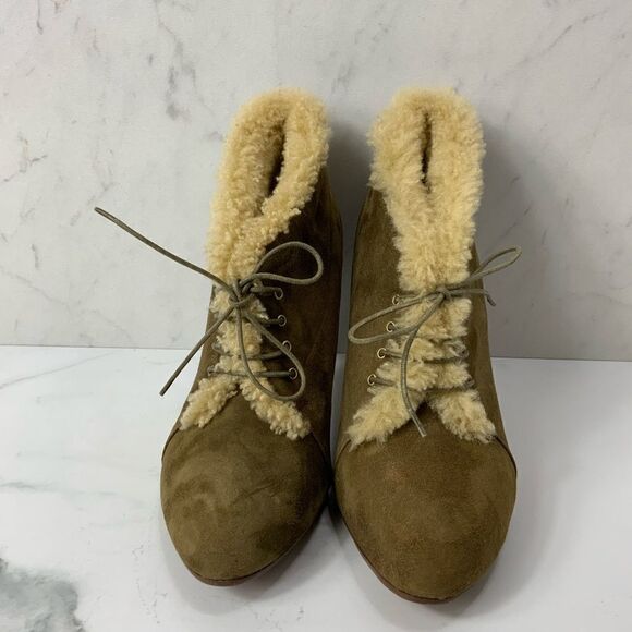 J. Crew shearling lined stiletto booties - Picture 3 of 6